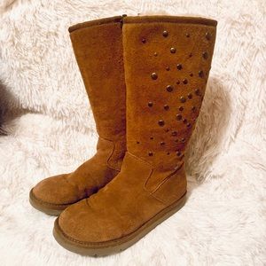Authentic Zip-up Ugg boots with gold studs